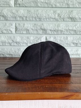 Boston Scally Co Flat Black Hat Medium Large 100% Cotton